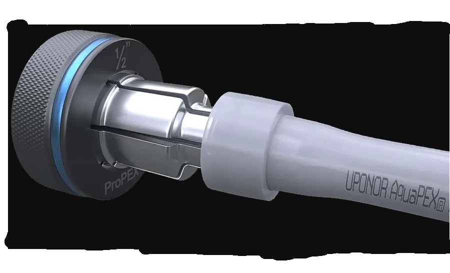PEX-A expansion tool head with tubing, from our Newport Beach guide: Uponor PEX