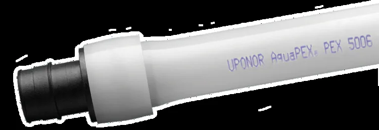 Uponor AquaPEX tubing with an expansion fitting, from our Newport Beach guide: Newport Beach Tankless Water Heater Installation for Every Kind of Home
